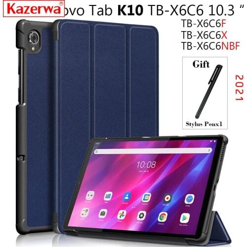 Magnetic Smart Coque For Lenovo Tab K10 Case TB-X6C6 10.3 inch 2021 Tablet Unicorn Cat Shell For Lenovo Tab K10 2021 Cover Etui