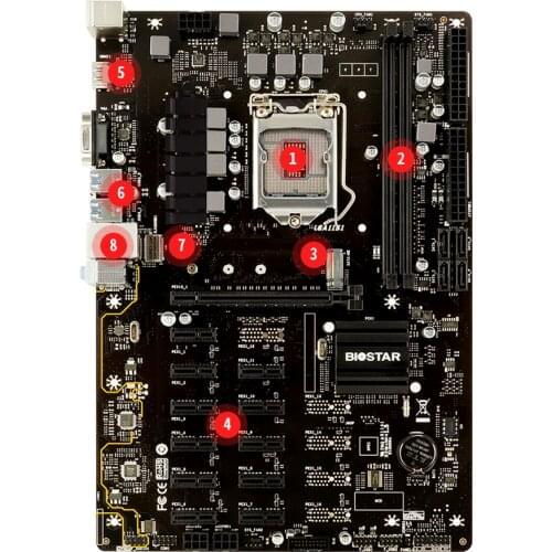 12 Graphics Card mainboard TB360 BTC GPU Mining 12X GPU Mining TB360-BTC PRO For ETH Mining Motherboard