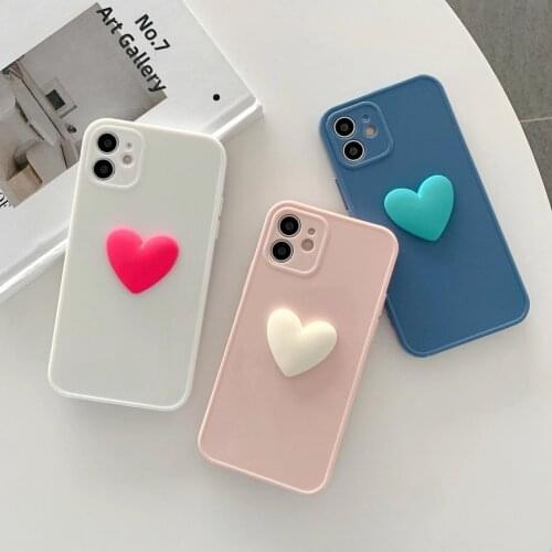 Cute Candy Color Litter Love Heart Phone Case for Iphone 13 12 11 Promax Soft Tpu Back Cover for Iphone Xr Xsmax 7 8 Plus