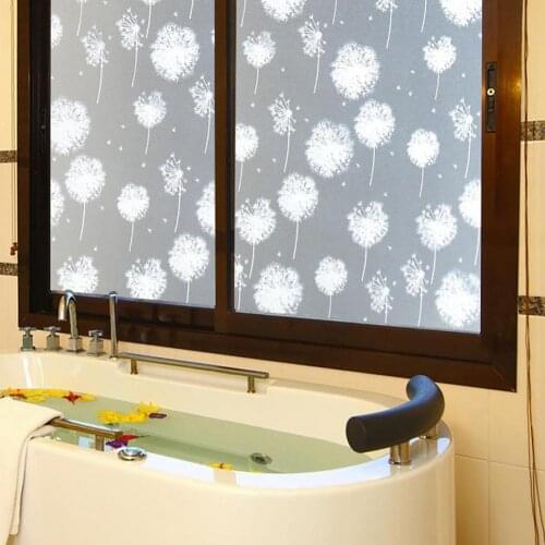 Window Sticker Dandelion Print Self Adhesive Window Film Adorable Glass Vinyl Decal Stained Glass Window Decals for Home