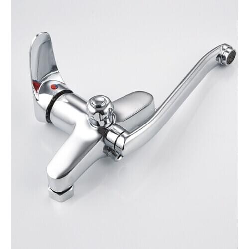 Wall-mounted Long Handle Socket Swivel Swing Hot And Cold Bathroom Shower Bathtub Faucet Bathroom Faucet Mixer Bathroom Set