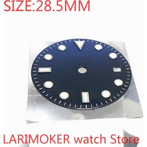 NO bliger LOGO 28.5mm premium luminous drak blue dial suitable for Miyota-DG-2813-3804 NH35 NH36 ETA2836-2824 automatic movement