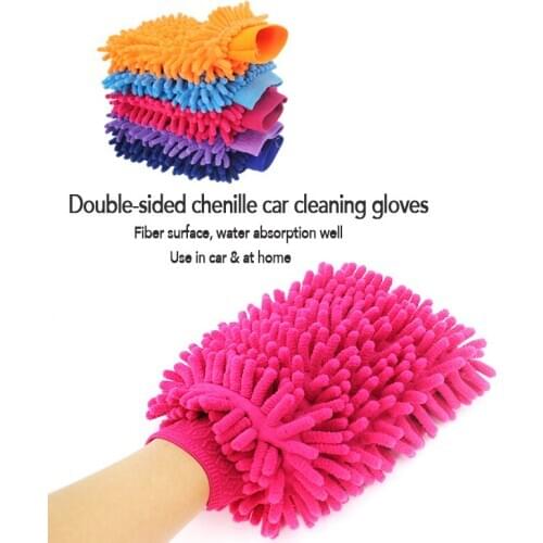 New 1PCS Car Washing Cleaner Washer Gloves Sponge Double Tow Sided Chenille Auto Care