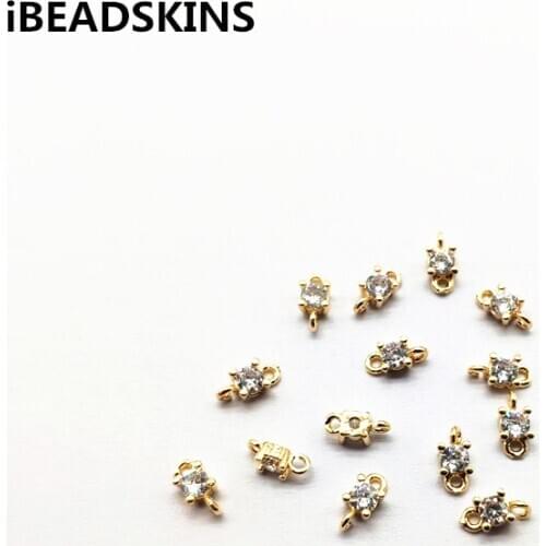 New arrival! 7x4mm 100pcs Copper/Zircon Square Connectors for Jewelry Findings Earrings parts,hand Made Earrings Jewelry DIY