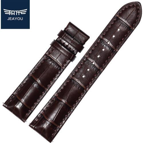 JEAYOU New Italian Calfskin Watch Strap Waterproof Bracelet For Tissot/Omega/IWC 19/20/21/22/23mm WatchBands For Men