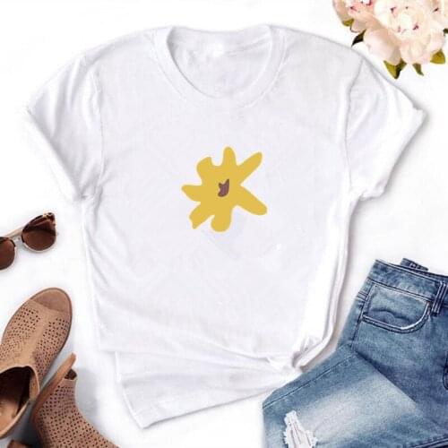 New Fashion Chrysanthemum Print Women t shirt Summer Tee Shirt Tops Camisetas Mujer 5 colors Women Clothing