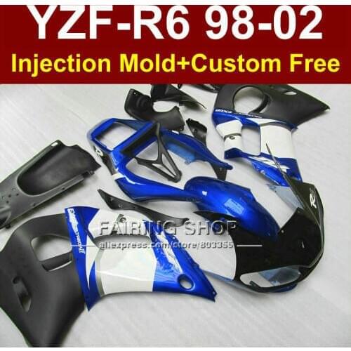 G7RV Low price fairing parts for YAMAHA fairing kit YZF R6 98-02 blue custom fairing YZF R6 1998 1999 2000 2001 2002 R67V