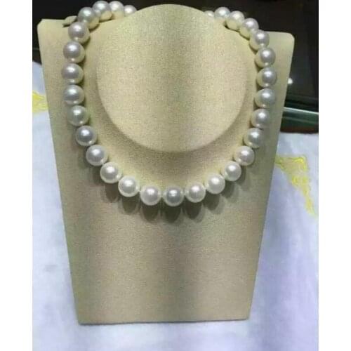 Charming 11-12 Mm South Sea Round White Pearl Necklace 18" 36"
