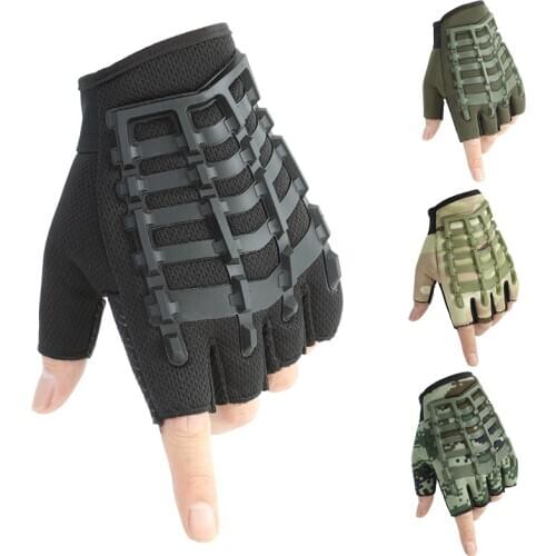 Tactical Army Half Finger Gloves Military Paintball Airsoft Shooting Combat Protective Fingerless Glove Anti-skid Men Women New
