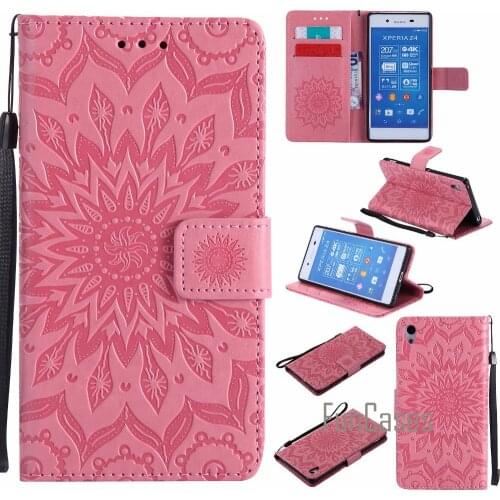 Embossed Flower Case sFor coque Sony Xperia Z4 Z3 Plus Case sFor fundas Sony Z4 Cover Case E6533 E6553 5.2 inch + Card Holders