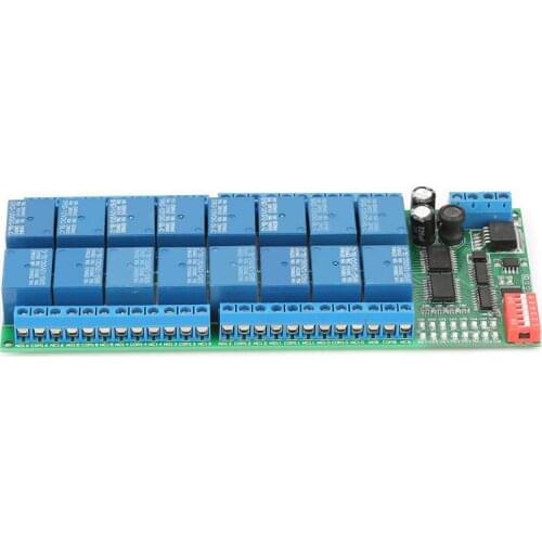 DC 12V Realy 16 Channel RS485 Relay Module MODBUS RTU Relay Board PLC Controller Serial Port Switch 485 relais High Quality