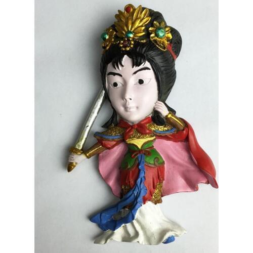 Hand Painted Chinese Historical Figures 3D Fridge Magnets Home Decoration Refrigerator Magnetic Stickers Collection