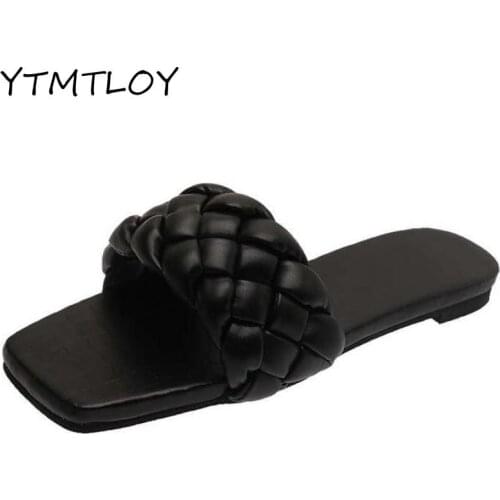 2021 Summer New Style Slippers Flat Heel Open Toe Casual Sandals Leather Sandals Ladies Vacation Shoes Flat Shoes