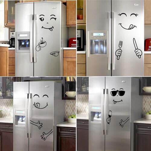 Cute Fridge Magnets Sticker Fridge Happy Delicious Face Kitchen Fridge Wall Stickers Art NEW