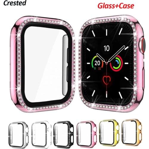 Glass+Case For Apple Watch series 6 5 4 3 44mm 40mm 42mm 38mm iWatch Tempered Screen Protector+cover Apple watch Accessories