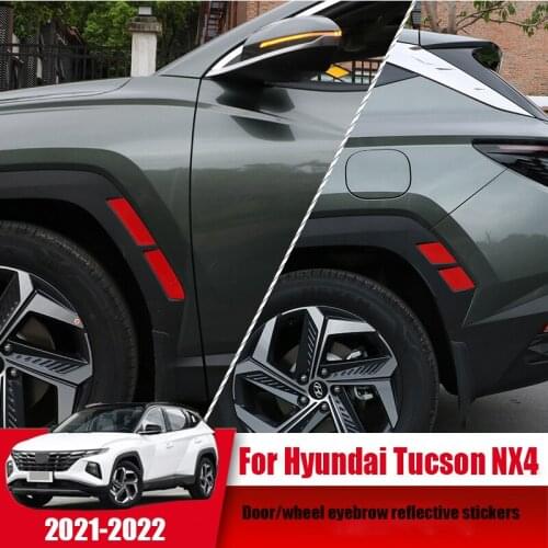 Suitable for retrofitting Tucson NX4wheel eyebrow reflective stickers door opening warning stickers luminous decorative strips