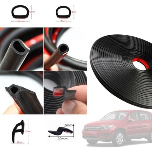 Car Door Sealing Strip 2Meters P B D Z Type Car Rubber Seal Sound Insulation Weatherstrip Edge Trim Noise Insulation Accessories