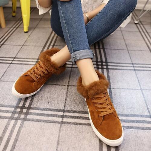 2018 autumn and winter boots thick-soled womens boots comfortable warm rabbit fur snow boots womens shoes cotton shoes women