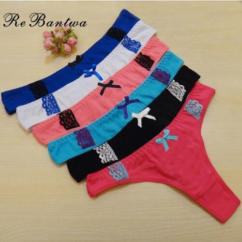 Femme Sexy G-strings Sexy Panties Cotton G string Girls Cute Thongs tangas Woman Underwear Female Briefs for women Ladies Bikini