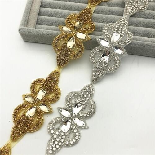 5yardsCrystal Motif Strass Hot Fix Rhinestone Tape With Rhinestones applique Iron On Appliques for wedding belt dressing