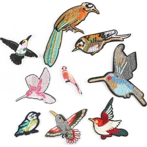 50pcs/lot Embroidery Patch Bird Small Animal Clothing Decoration Sewing Accessories Diy Iron Heat Transfer Applique
