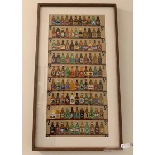 99 Beer Bottle Cross Stitch Home Decoration GIft Present DIY Embroidery Needlework Craft Set Cotton Thread