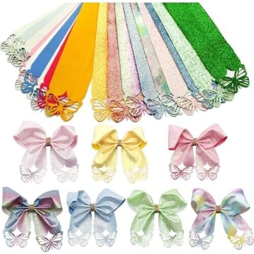 David accessories 7.5*75cm Fine Glitter Embossing Ribbon Fashion Ribbon DIY Hair Bow Bow-knot Craft,1Yc12536