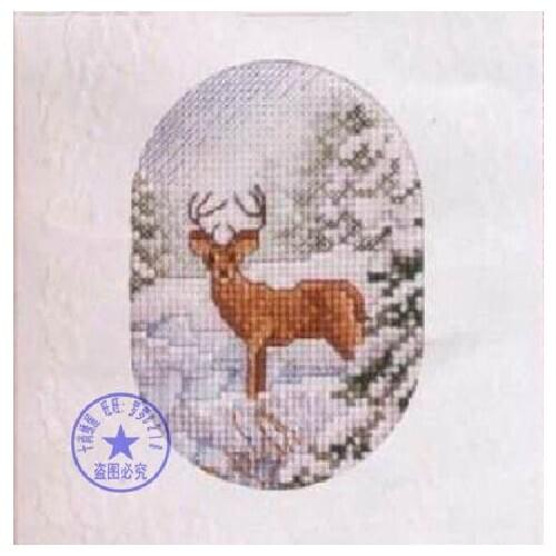 FREE Shipping popular Full Set cross stitch card Janlynn Christmas Deer snow, winter deer Christmas greeting card