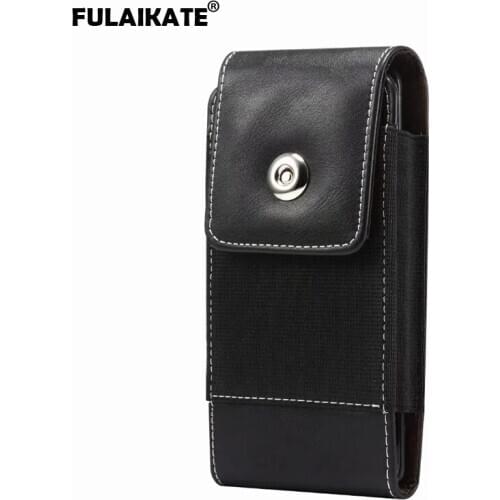 FULAIKATE 4.7“-7.2” Phone Bag for Redmi K30 Pro Note 8 Universal Card Pocket Waist Pouch for iPhone11 Pro Max Business Holster