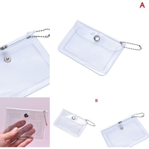 Glitter Transparent Waterproof PVC Women Card Case Business Card Holder Mini Wallet Girls Coin Purse Men Credit Card Bag ID Card