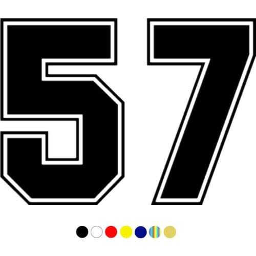 CS-10166# Funny Vinyl Decal Number 57 Car Sticker Waterproof Auto Decors on Truck Bumper Rear Window