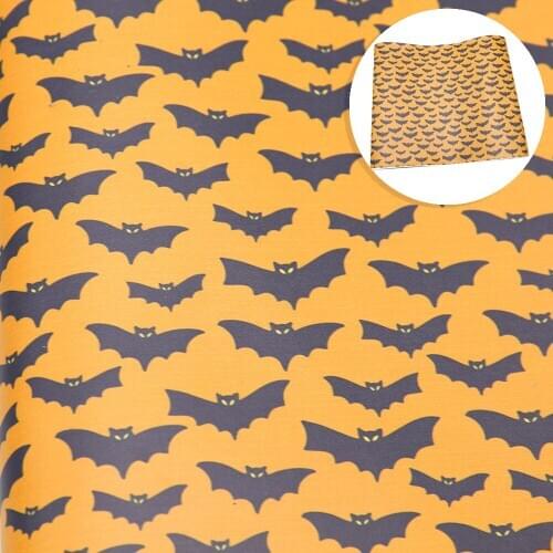 David accessories 30*140cm Smooth Discontinuous Halloween Printed Faux Leather Sheets in Crafts DIY Handmade Materials,1Yc12064