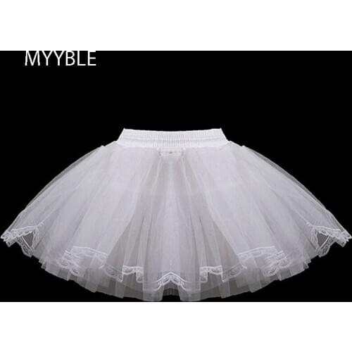 Petticoat Children 3 Layers Hoopless Short Petticoats Flower Girl Dress Crinoline for Wedding Little Girls/Kids/Child Underskirt