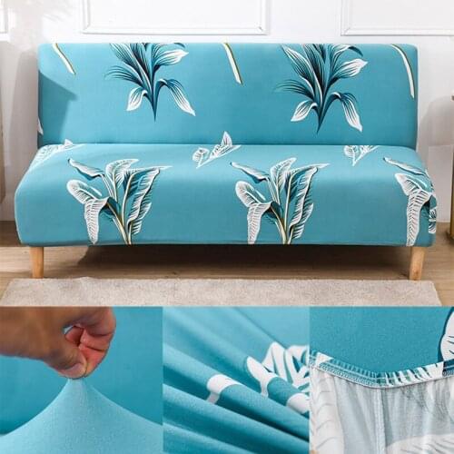 Elastic Floral Armless Sofa Bedspread Stretch Adjustable Universal Fold Armless Sofa Bed Cover All-inclusive Couch Bench Covers
