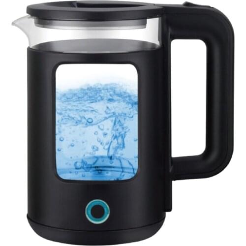 Electric Kettle with Upgraded Stainless Steel Heating Plate and Inner Lid, Wide Opening Glass Tea Kettle, 2L Black/White