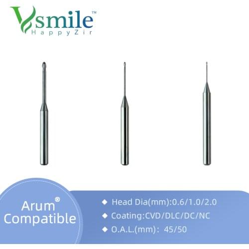 Arum Milling Burs with DLC coating for milling dental zirconia block/Emax /PMMA/Mental