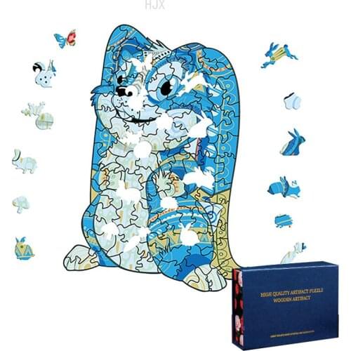 Cool Stuff Rabbit Jigsaw Puzzle Box Wooden Toys for Kids 2 To 4 Years Old Animal Puzzles Wood Toy for Adults Boys Girls Children