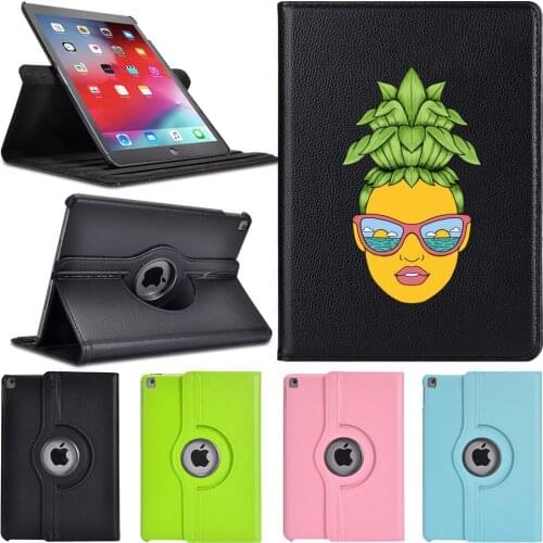 Ipad 2 3 4 360° Rotating Leather Stand Case Pineapple Girl Cover Protective For 2020 iPad Pro 11 12.9 10.5 7.9 inch Mini 1 2 3