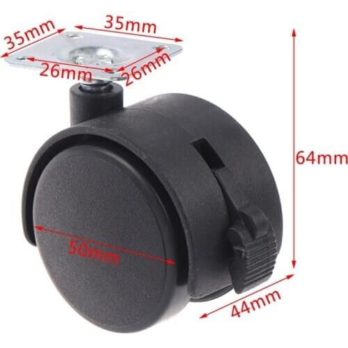 Furniture Caster Black Chair Wheel Furniture Wheel Caster Swivel Castor Wheels Replace Hardware Trolley Silent Brake Protection