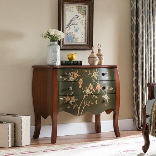 American Country Retro, European American Pastoral Classical Hand-painted Painted Furniture Furniture Porch Cabinet Drawers