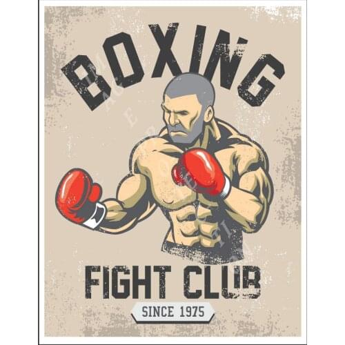 Boxing Vintage Style Metal Sign Iron Painting for Indoor & Outdoor Home Bar Coffee Kitchen Wall Decor 8 X 12 Inch