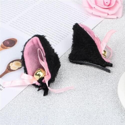 Cute Cat Ear Hair Band Animation Hair Clasp Kids Multi-colored Headdress Maid Lolita Fluffy Cute Small Bell Cosplay Hairpins