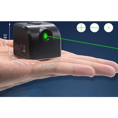 USB Rechargeable Mini Laser Level Meter, Small Laser Cross Line Infrared Locator, PC Material Green Light Line Projector