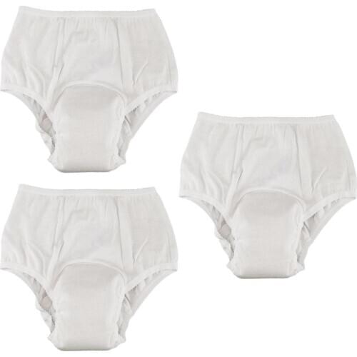 3 Pieces Soft Washable Reusable Incontinence Underwear Super Absorbency