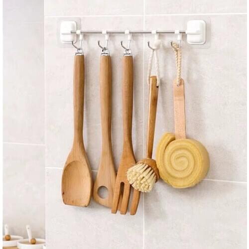 Stainless steel Wall Hanger Rack Space Saver Waterproof Flower Adhesive Hooks Heavy Load Sucker Rack kitchen accessories