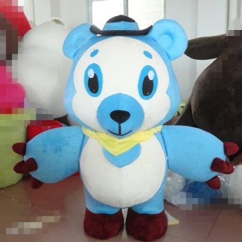 New arrival 2019 Adult Cartoon Character lovely blue and white bear mascot Costume fancy dress party Holiday special clothing