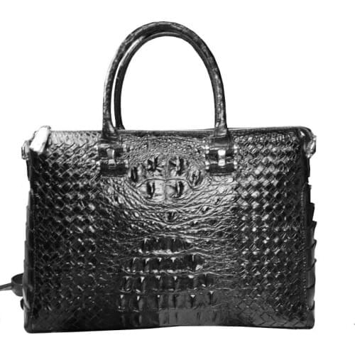 Ouruili Thai crocodile skin new hand-woven style Men computer bag men handbag fashionable business man briefcase
