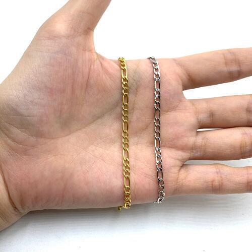 3MM Figaro 304 Stainless Steel Necklace Pendant Necklaces Women Jewelry Daily Wear Gifts For Girls