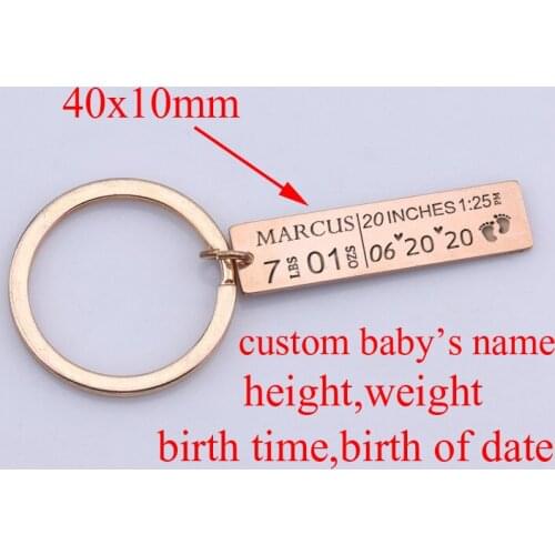 Personalized Custom Baby Birth Statistics Baby Name Birth Time And Date ...Stainless Steel Keychain Newborn Newbie Parents Gifts
