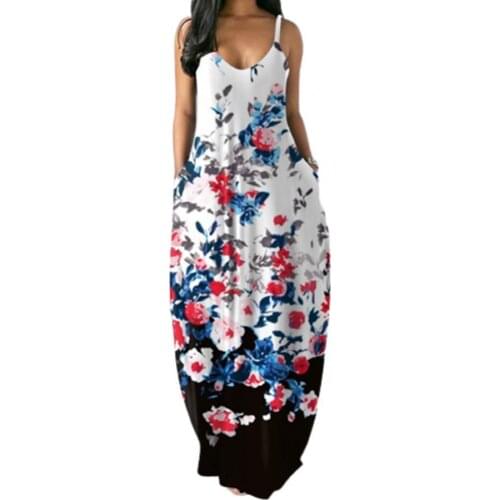 Sexy Women Sling dress women summer 2021 Sleeveless Floral Print Spaghetti Straps Maxi Dress for Party Street wear vestidos